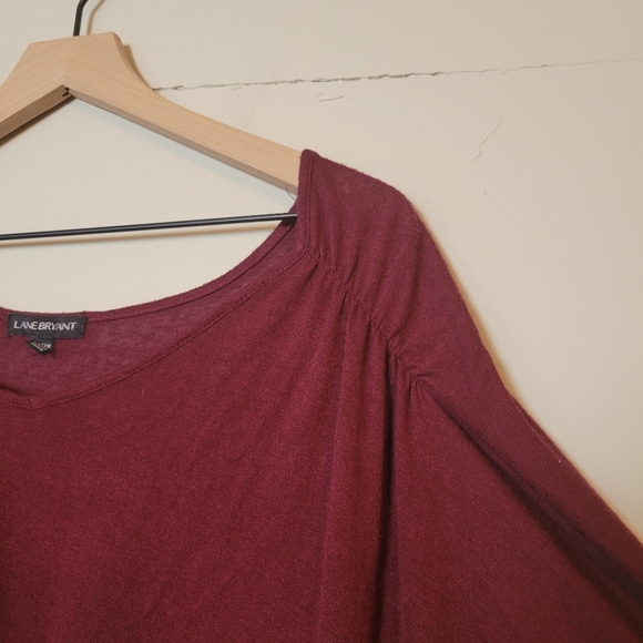 Lane Bryant | Long-Sleeved Burgundy Top - Picture 5 of 8
